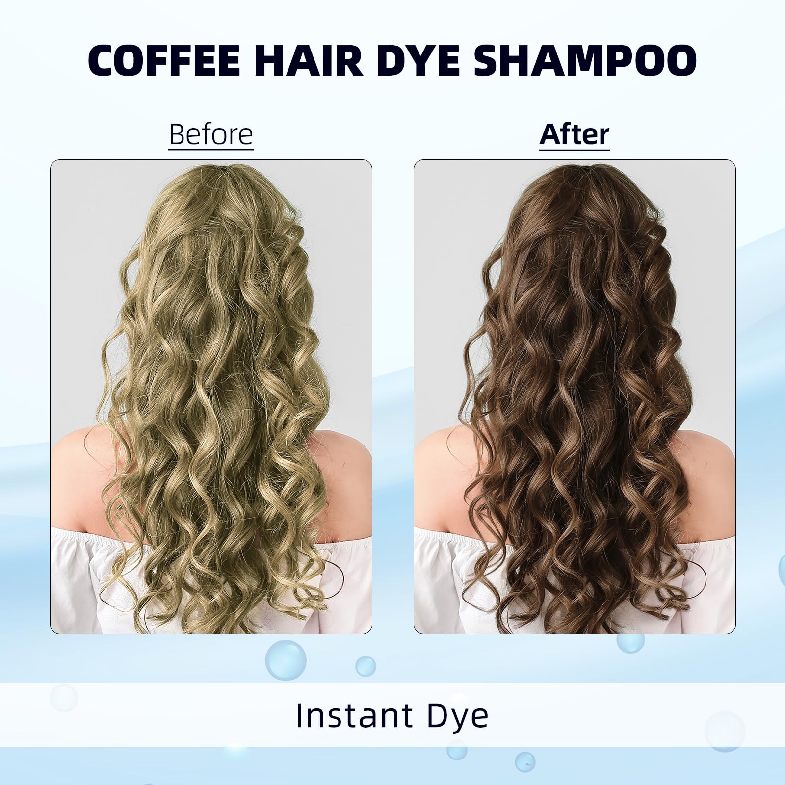 Ivnil Coffee Hair Dye Shampoo swatch shows natural coffee color result