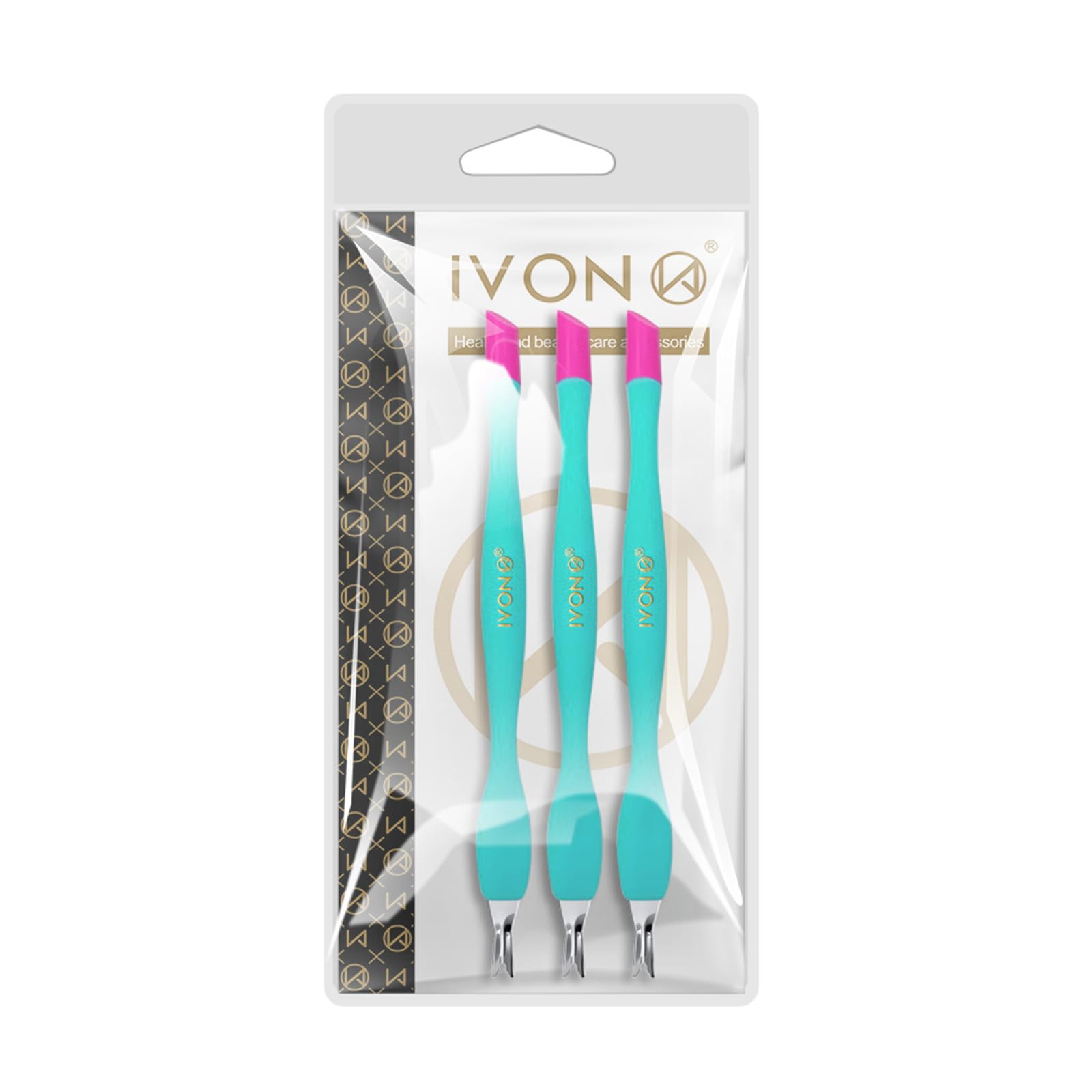IVON empujacutículas práctico en bolso para cuidado de uñas.