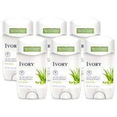 Ivory desodorante sin aluminio en pack de 6, protección diaria para la piel.