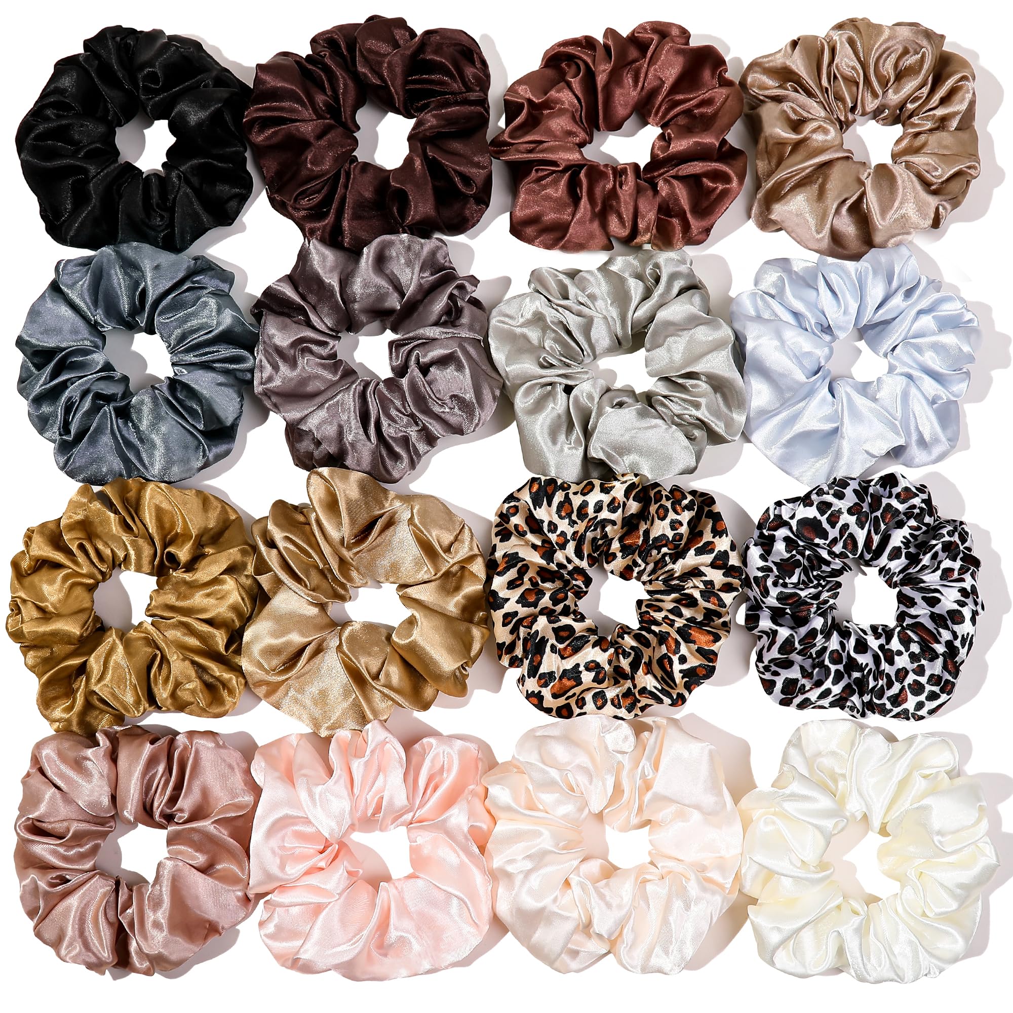 Ivyu scrunchies de satén brillantes para un peinado suave y sin tirones