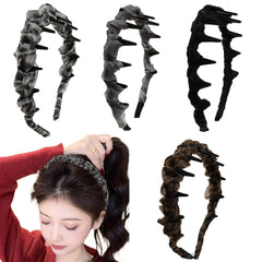 Ivyu diadema cráneo alto con perlas imitación para un look elegante.