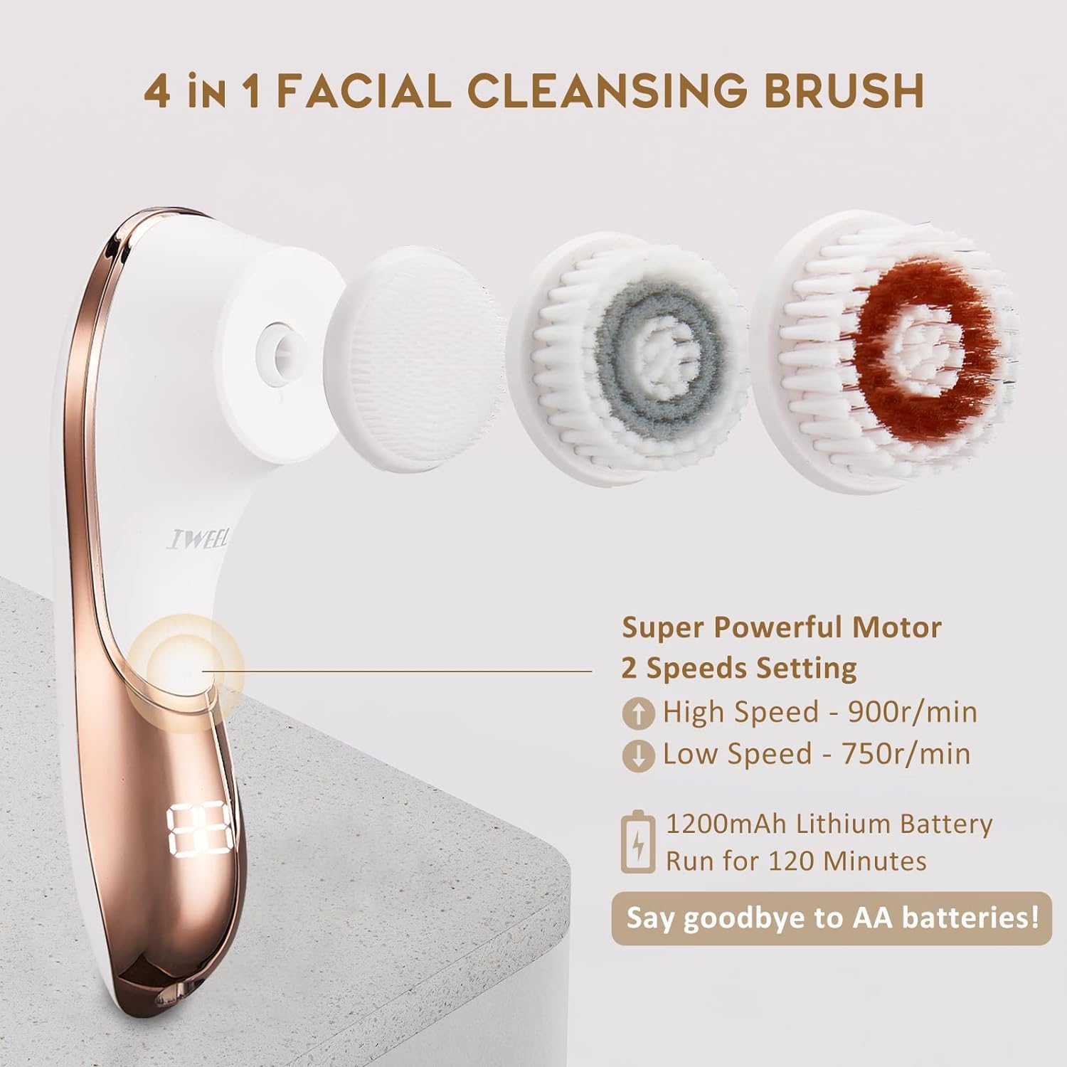 IWEEL cabeza exfoliante doble para exfoliar suavemente y eliminar impurezas