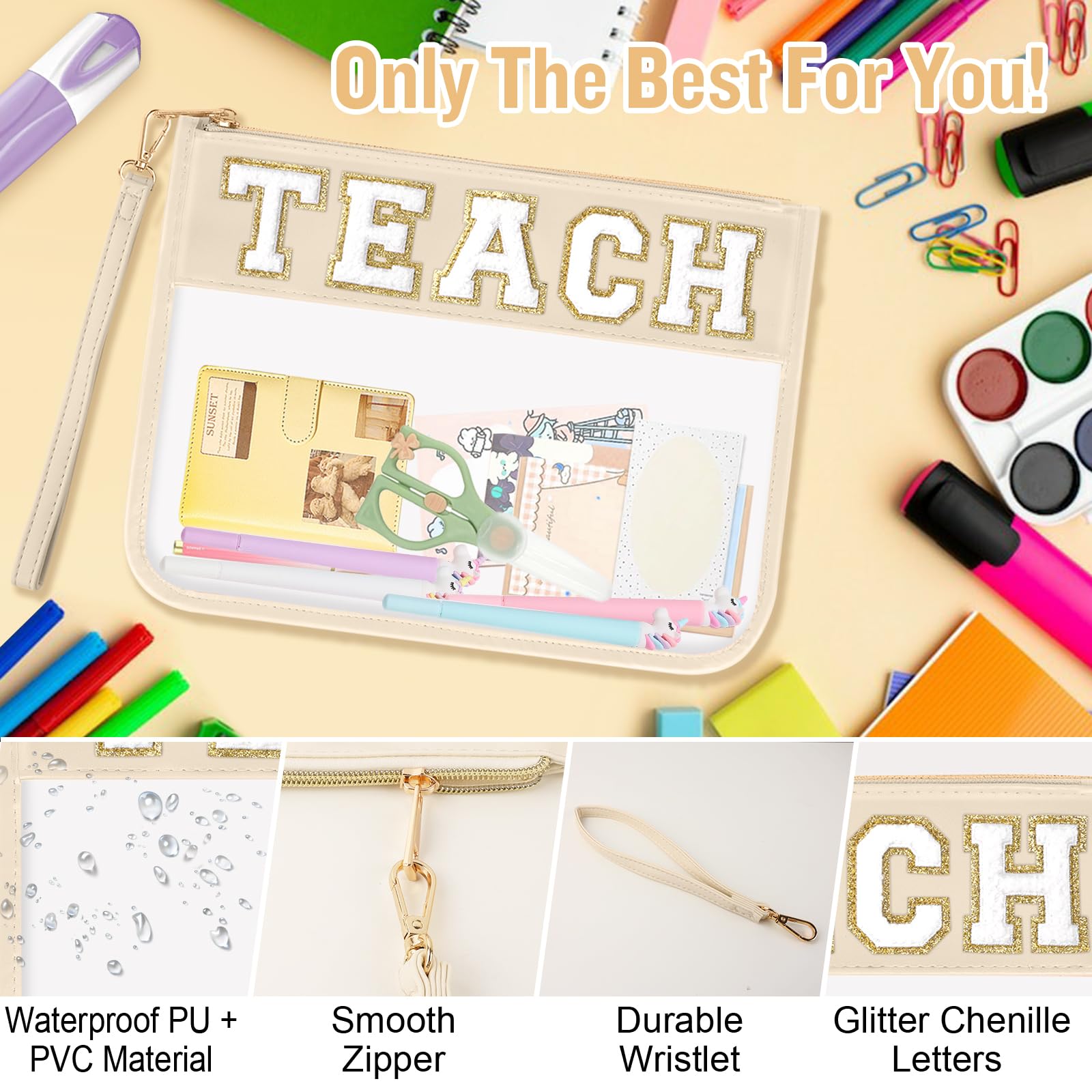 izuzta TEACH, bolsa con correa wristlet, cómoda para llevar y organizar tus esenciales.
