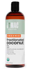 J MAC BOTANICALS aceite coco fraccionado en botella, ideal para cuidado capilar.
