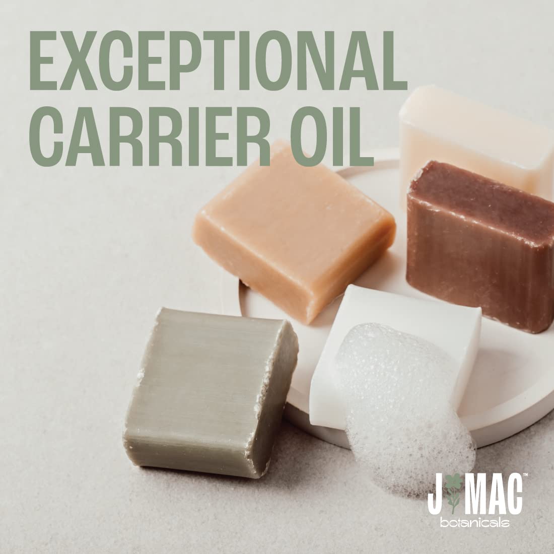 J MAC BOTANICALS hidratación suave para piel con aceite portador puro.