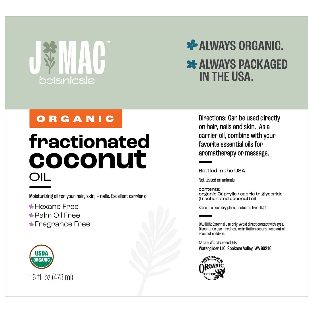 J MAC BOTANICALS producción orgánica en EE. UU. garantiza trazabilidad.