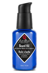 Aceite para barba de Jack Black en botella, hidratación suave para la barba.