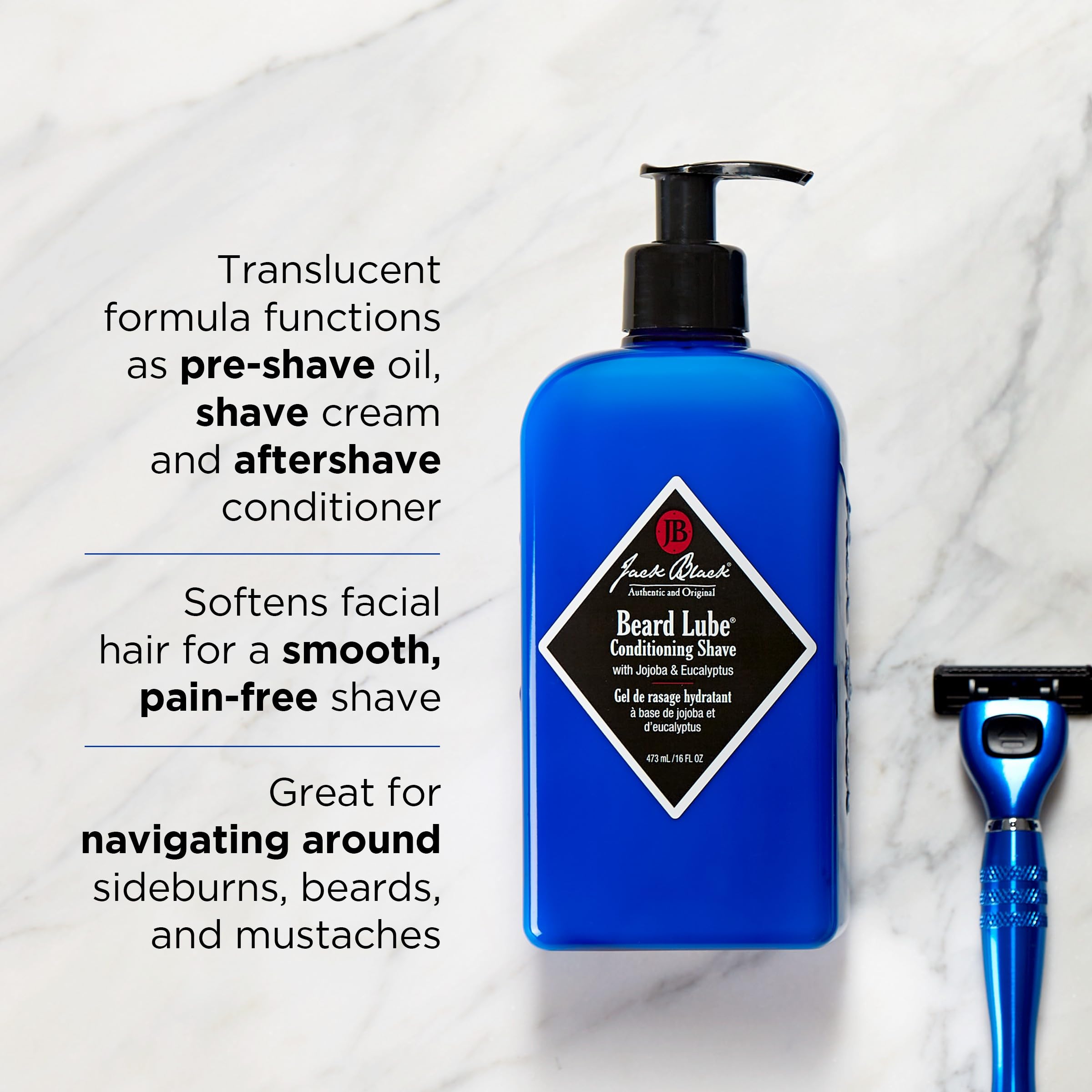Jack Black Beard Lube: textura transparente que facilita el afeitado sin irritación