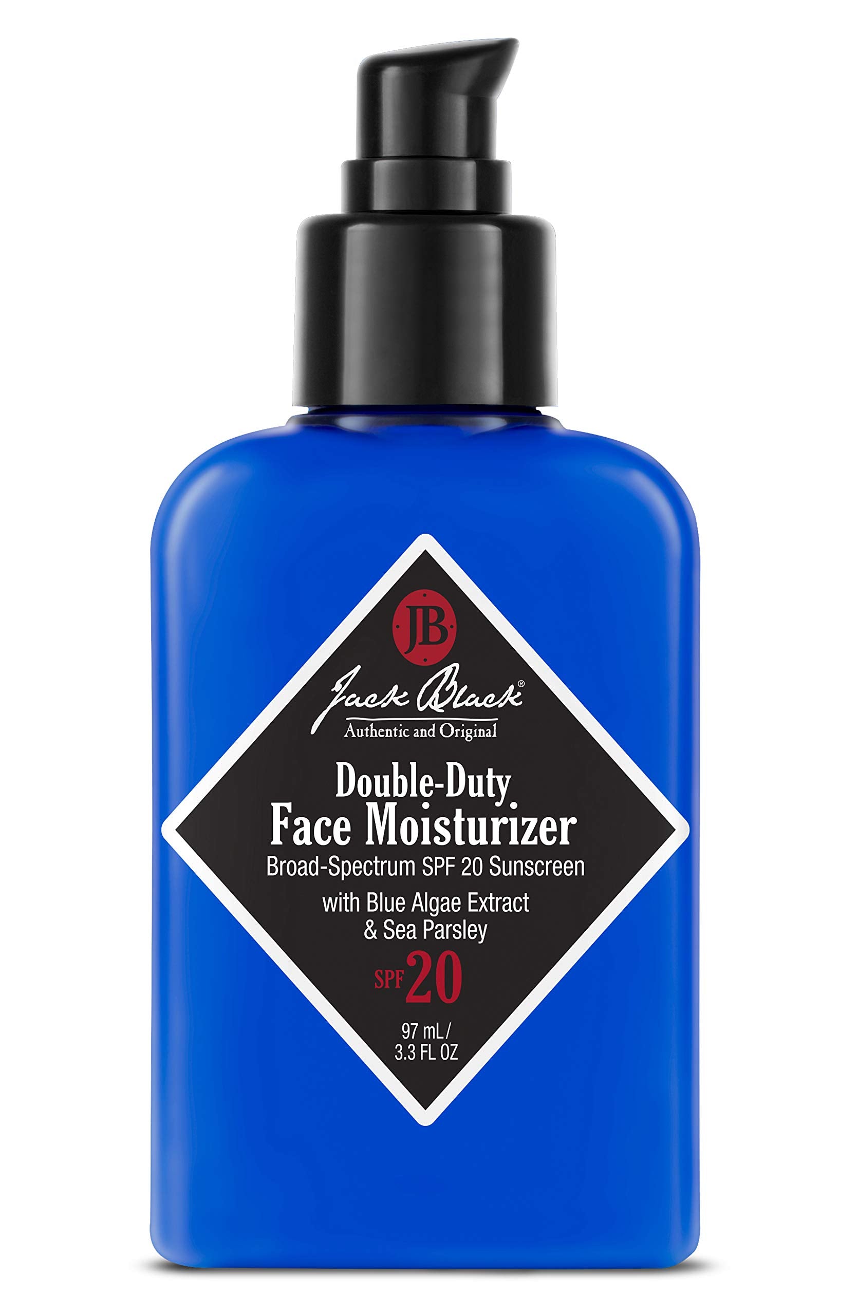 Jack Black crema facial doble uso SPF 20 para protección diaria e hidratación duradera