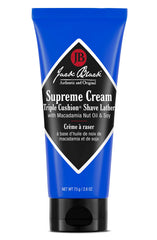 Jack Black Supreme Cream bottle delivers a premium shave lather for a close, smooth result