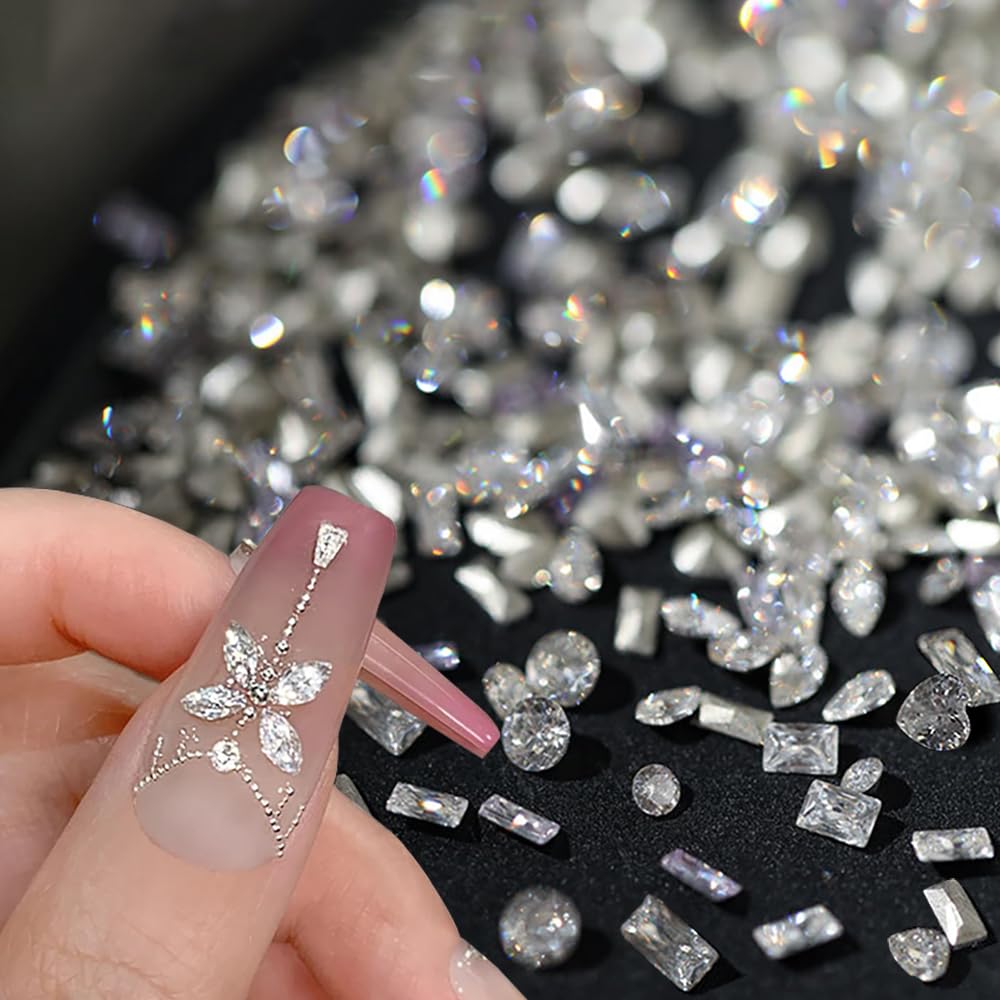 Jaliya cristales zircon para uñas, 50 piezas, brillo intenso para decoraciones.