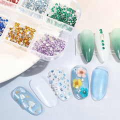 Jaliya diamantes resina 2mm uñas brillantes para manicura detallada