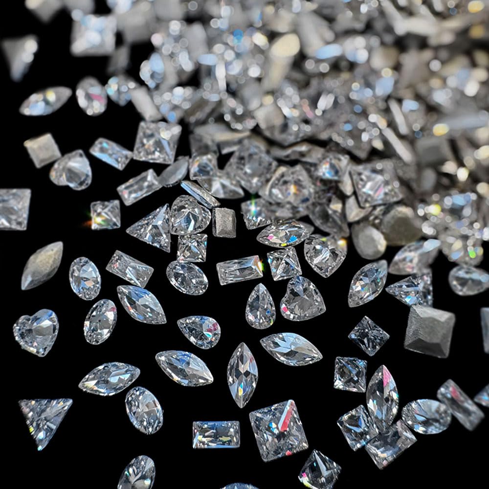Jaliya piedras zircon 2-3mm para uñas, fácil aplicación y acabado brillante.