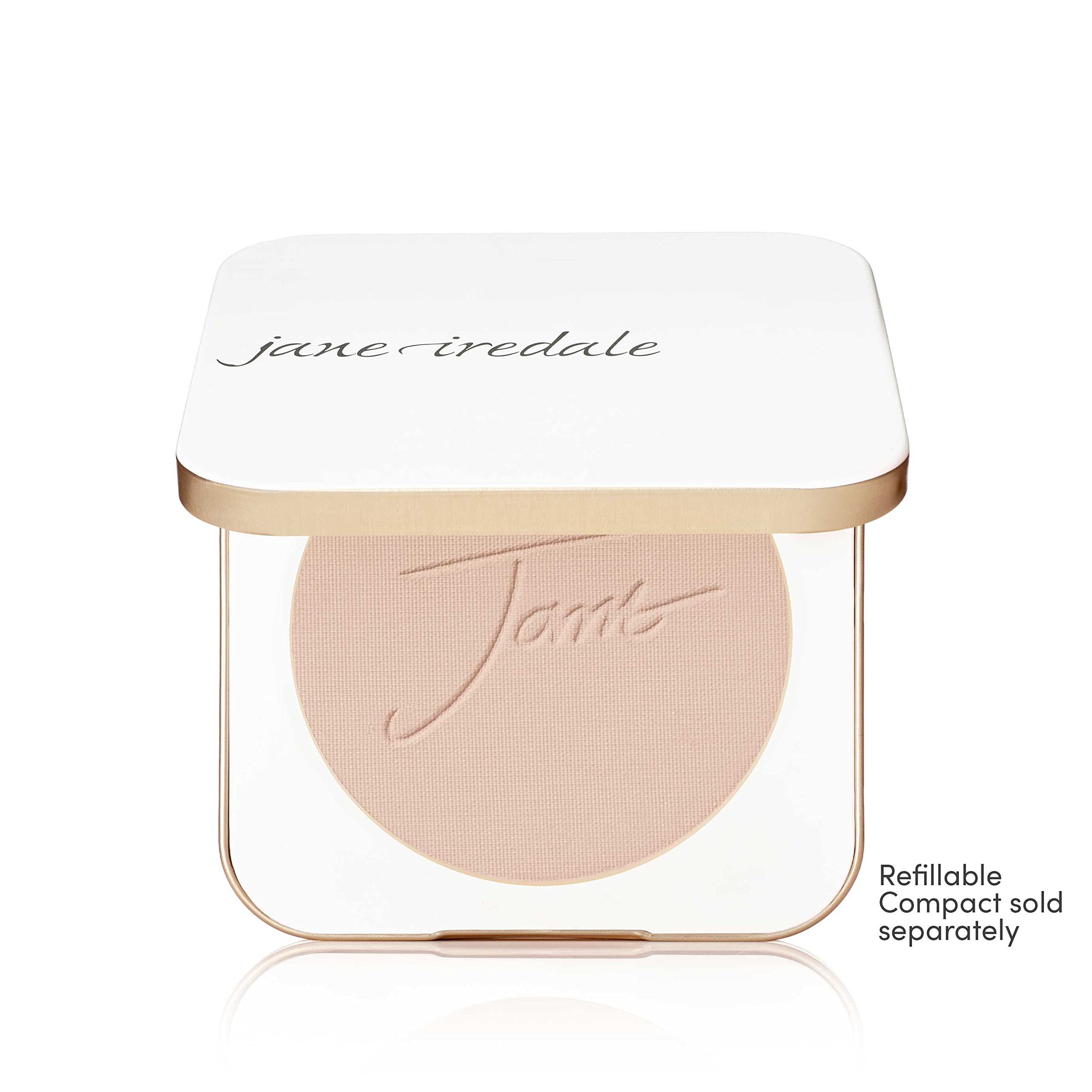 Jane Iredale PurePressed Base ofrece SPF 20 para protección diaria sin pesadez.