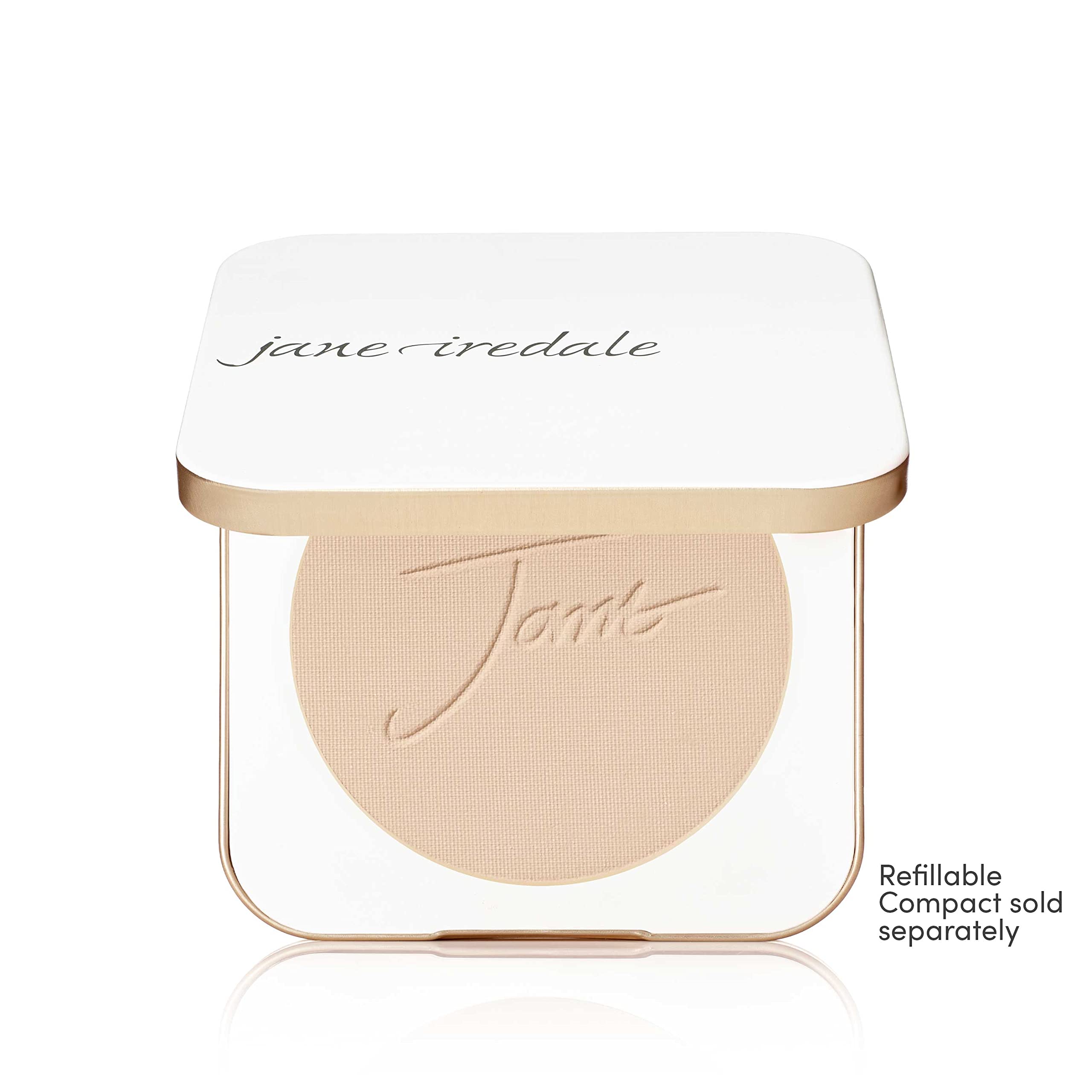 Jane Iredale PurePressed Base, acabado mate suave para piel grasa.