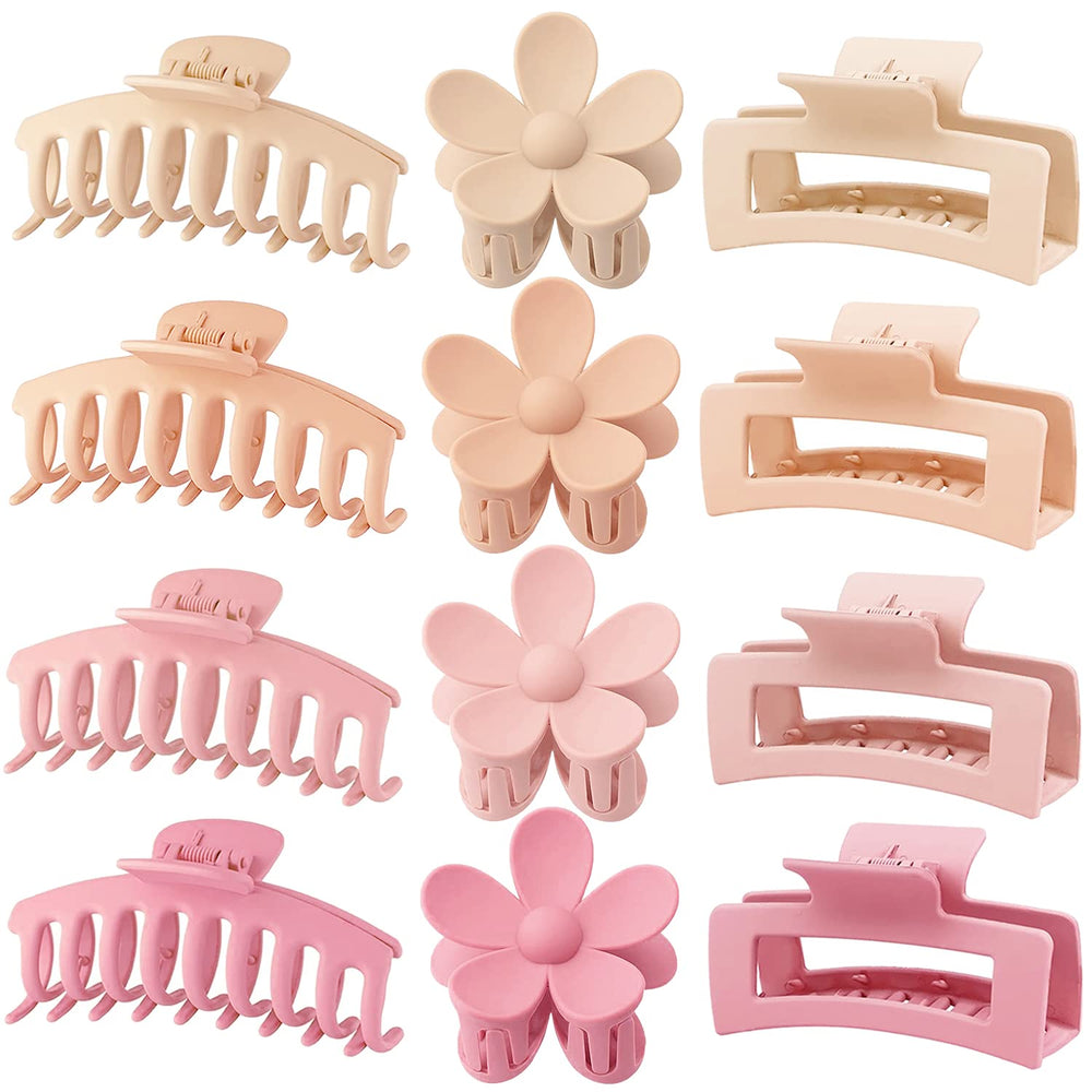 JANFUN clip flor de 3 pulgadas rosa ideal para peinados elegantes.