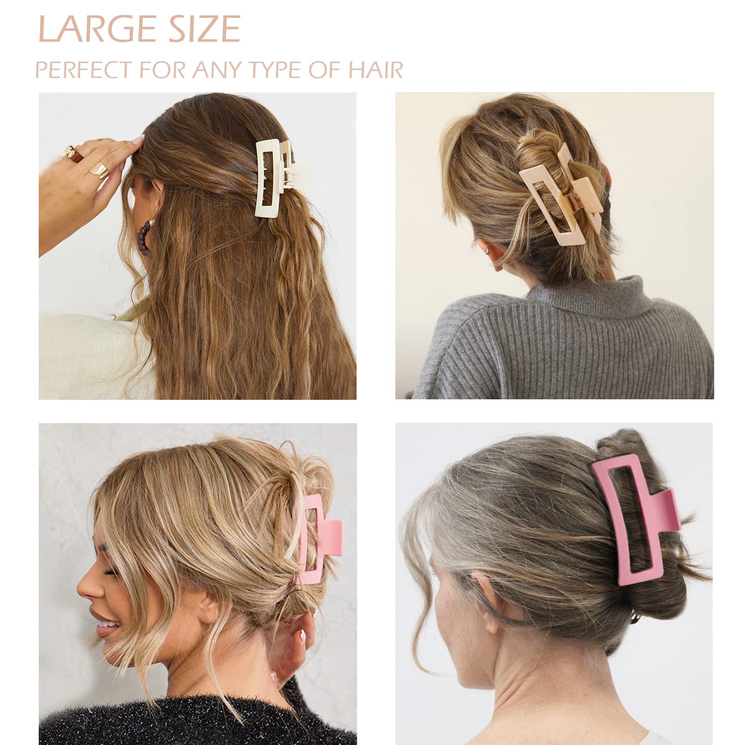 JANFUN clip flor de 3 pulgadas rosa claro, perfecto para looks delicados.