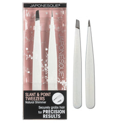 Pinzas JAPONESQUE de punta inclinada para dar forma precisa a las cejas.