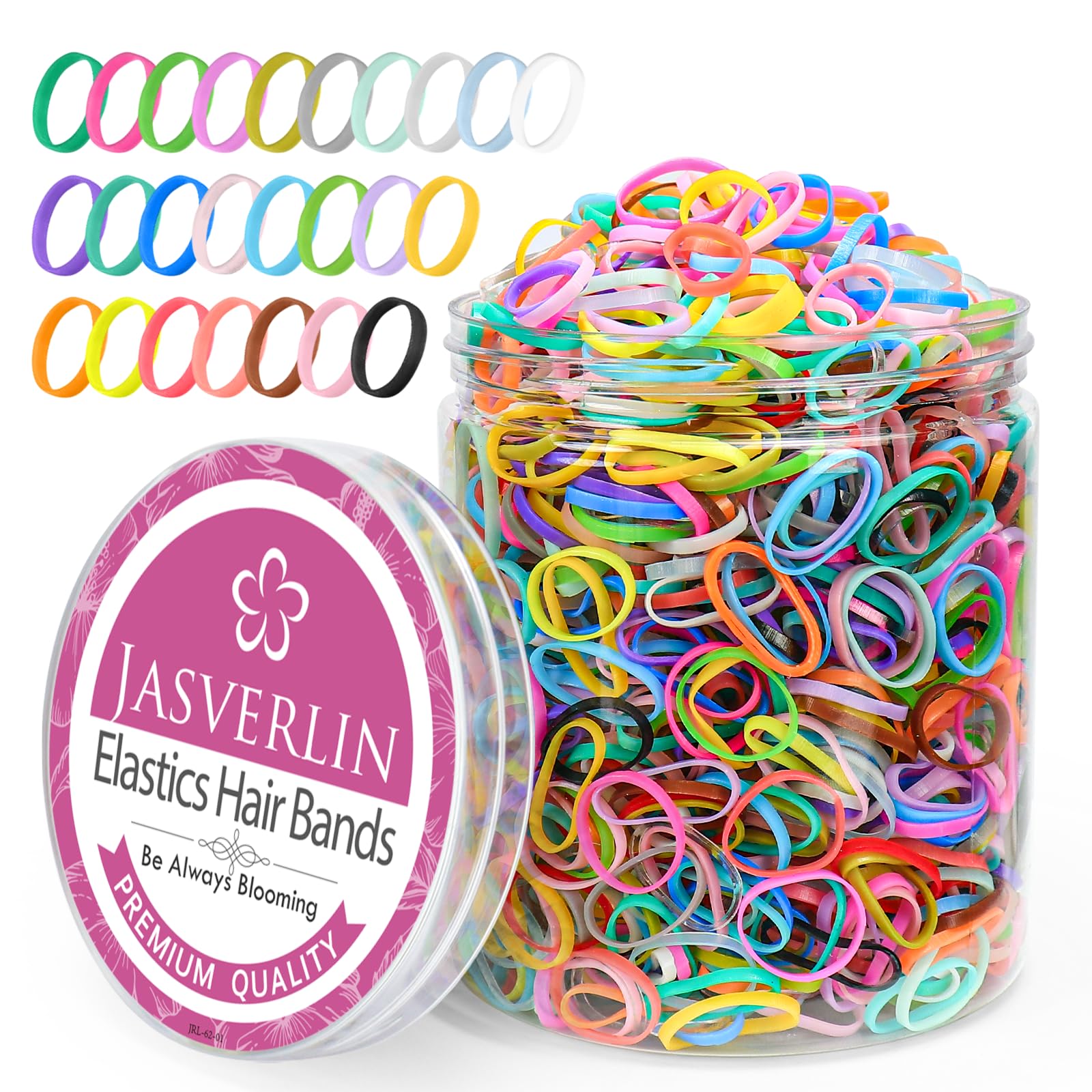 JASVERLIN Bandas elásticas para cabello de bebé, coloridas y fáciles de usar.
