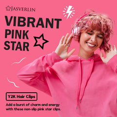 Clip estrella fucsia pequeño de JASVERLIN añade destellos a cualquier estilo.