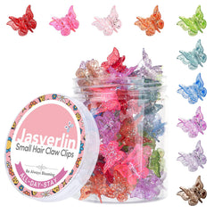 Pinza JASVERLIN mariposa brillo mini en colores brillantes para fijar peinados diarios.