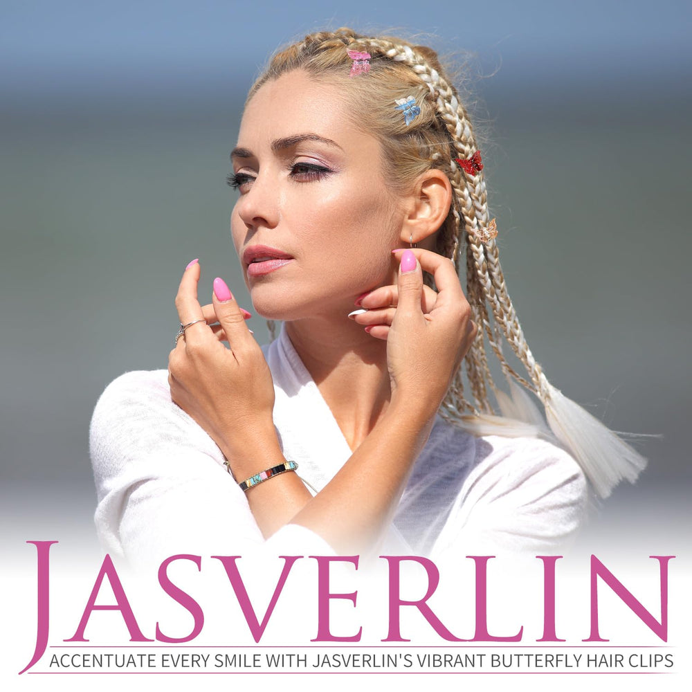 Pinza JASVERLIN mariposa brillo mini en colores variados para looks versátiles.
