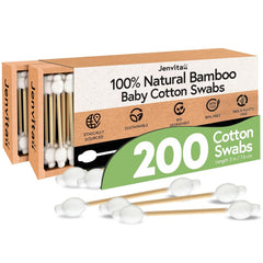 Bastoncillos Jenvita de bambú, paquete-200, limpieza externa suave