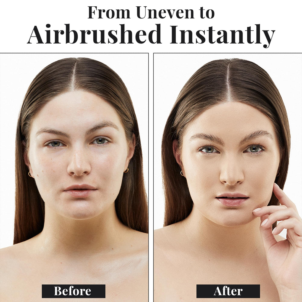 Jerome Alexander MagicMinerals AirBrush Foundation swatch en piel para tono natural.
