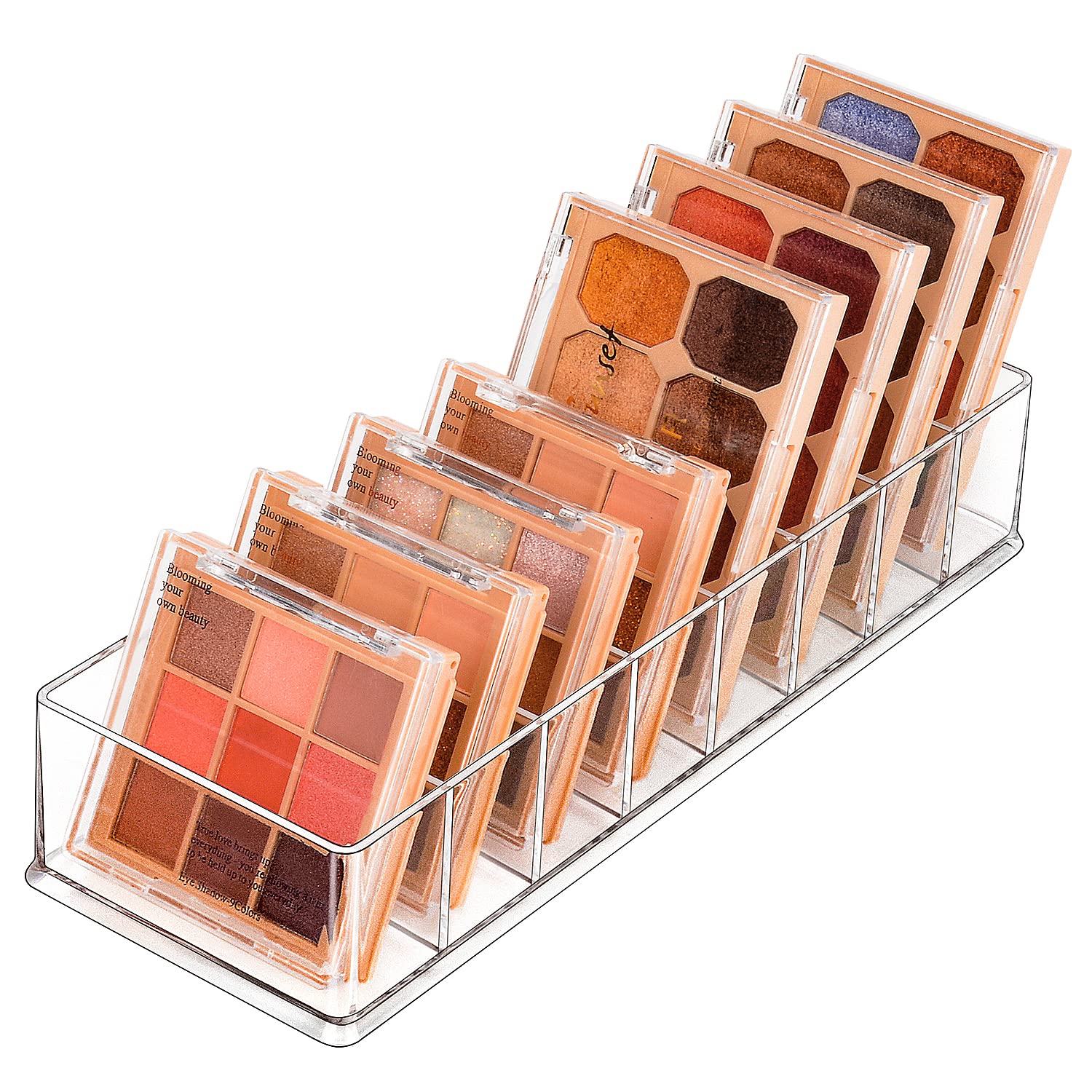JessLab organizador acrílico 8 compartimentos, ordena maquillaje y herramientas en la encimera