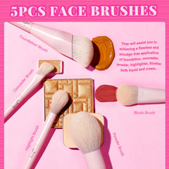 Pinceles Jessup para ojos, sombras y delineado con difuminado preciso.