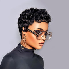 Peluca pixie corta para mujeres negras de Jgzpfo, estilo diario moderno