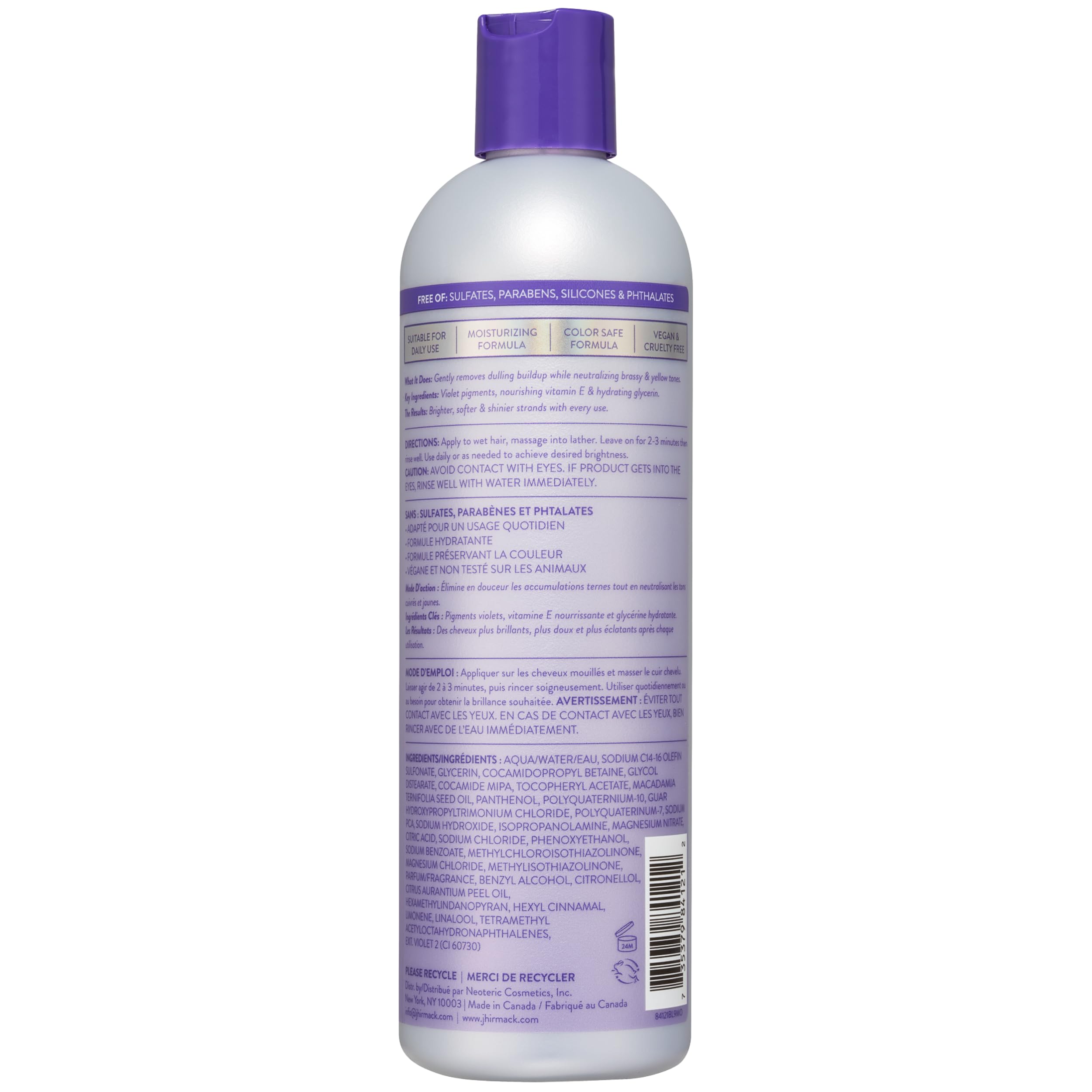 Jhirmack kit champú plata, conjunto completo para cuidado diario.