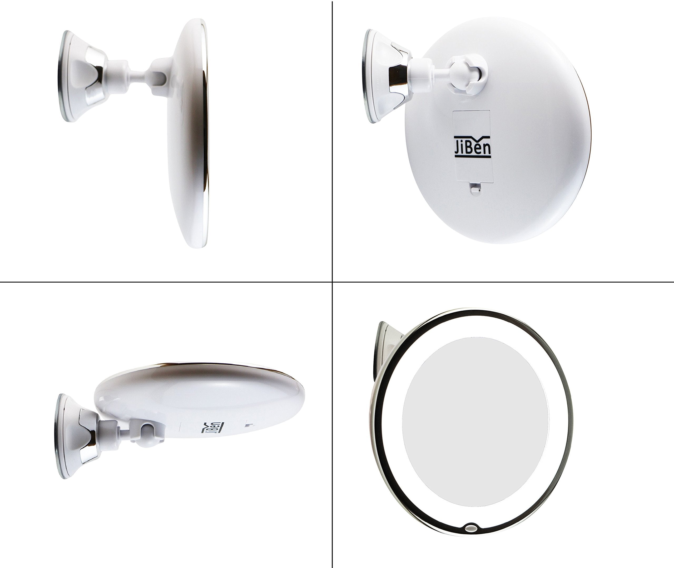 JiBen miroir-maquillage LED: bras 360° pour ajustement rapide.