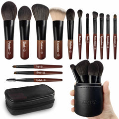 Set de brochas de viaje JILIER con estuche, compacto y práctico para retoques.