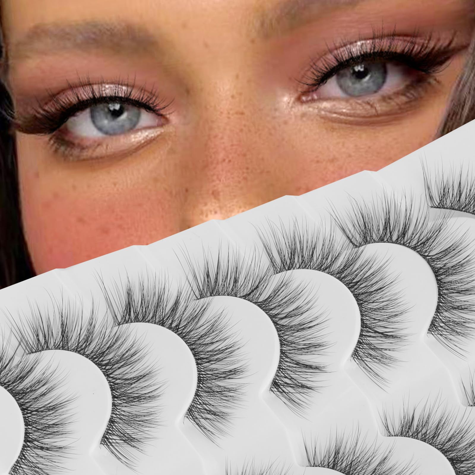 Pestañas postizas Jiocolor esponjosas 3D para look natural