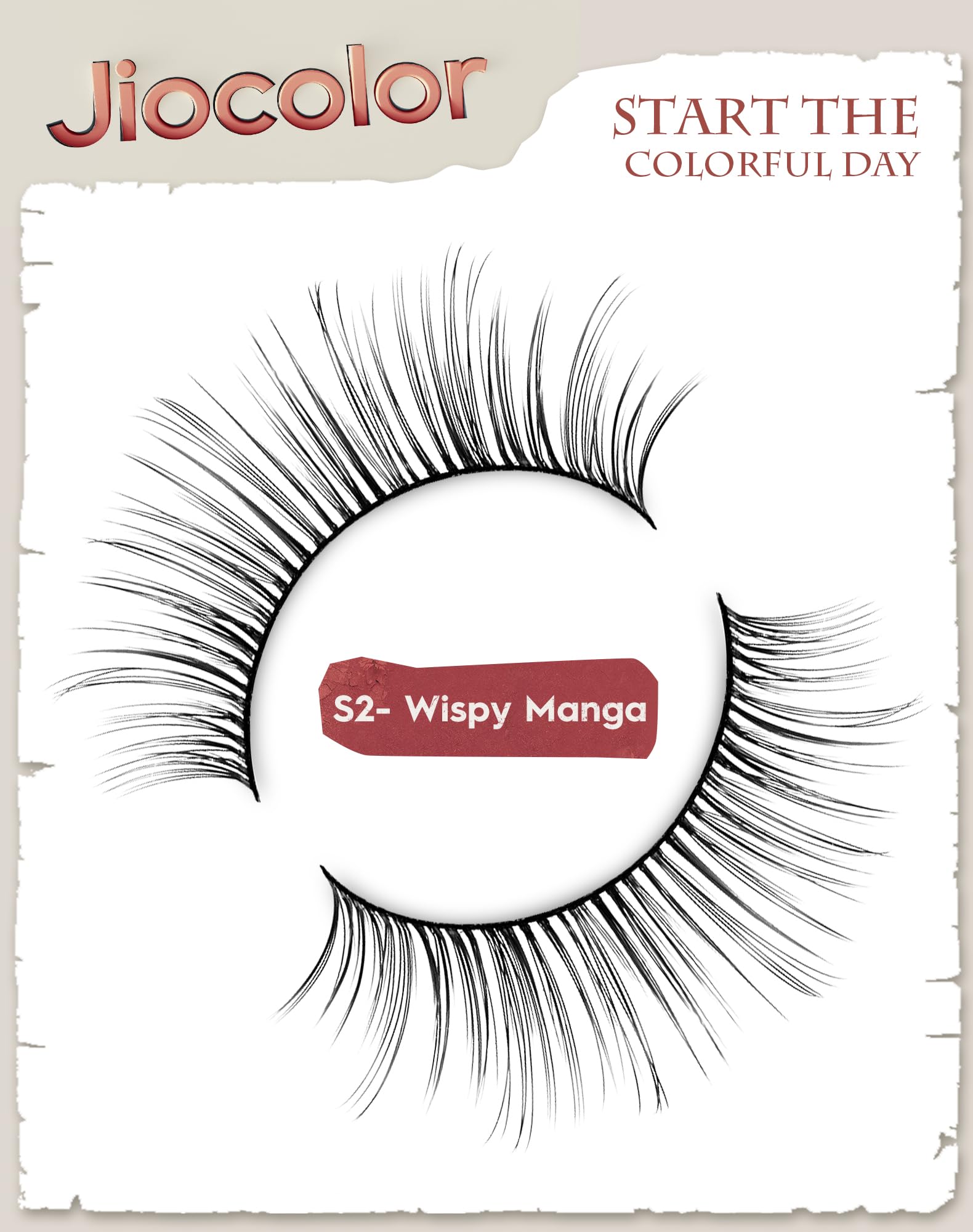 Pestañas de visón Jiocolor con efecto volumen suave para realzar la mirada.