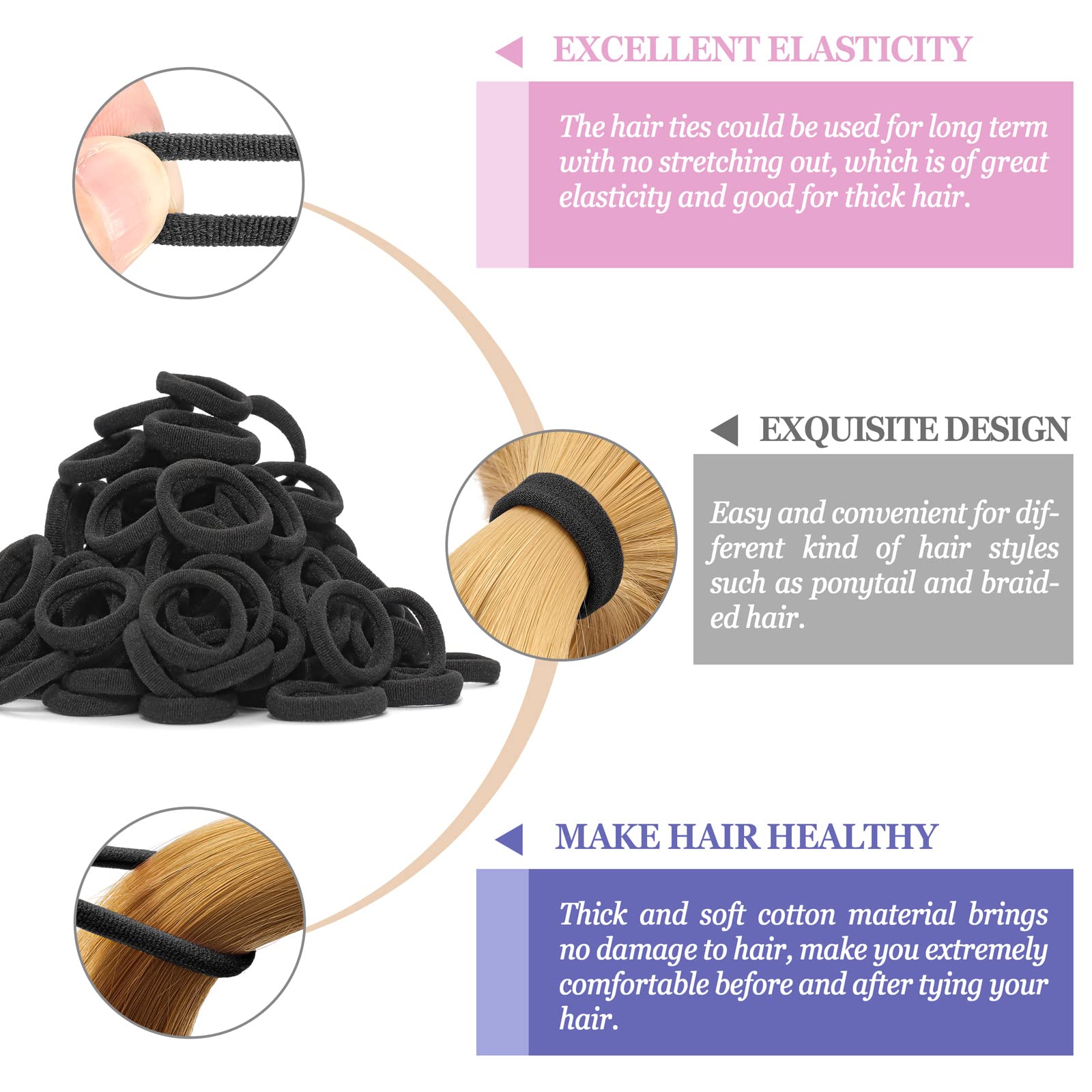 Elásticos JIRIS extensibles, se adaptan a diferentes peinados sin esfuerzo.