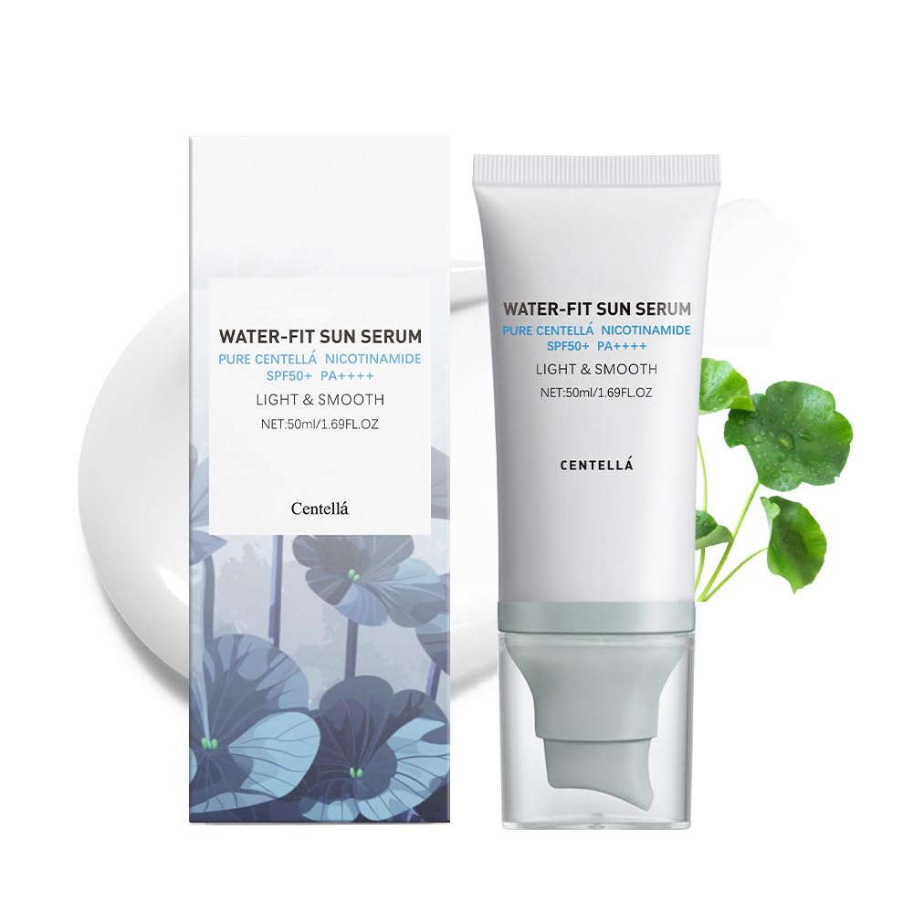 JISKG Centella Sunscreen SPF50+ en envase, protección solar para piel sensible.