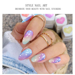 jmeowio diseño arcoíris glitter, efecto glam para uñas