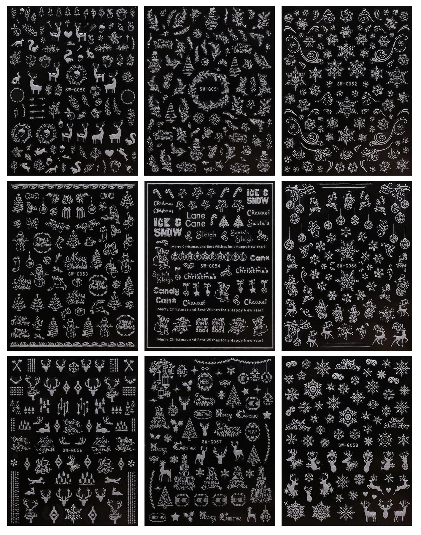 Diseños para uñas con copos de nieve de JMEOWIO, estilo invernal y duradero.
