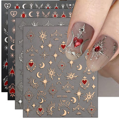 JMEOWIO pegatinas Luna Estrella para uñas, decoración rápida y precisa.