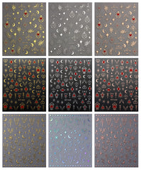 JMEOWIO Luna Estrella, patrones de uñas para arte creativo y fácil aplicación.