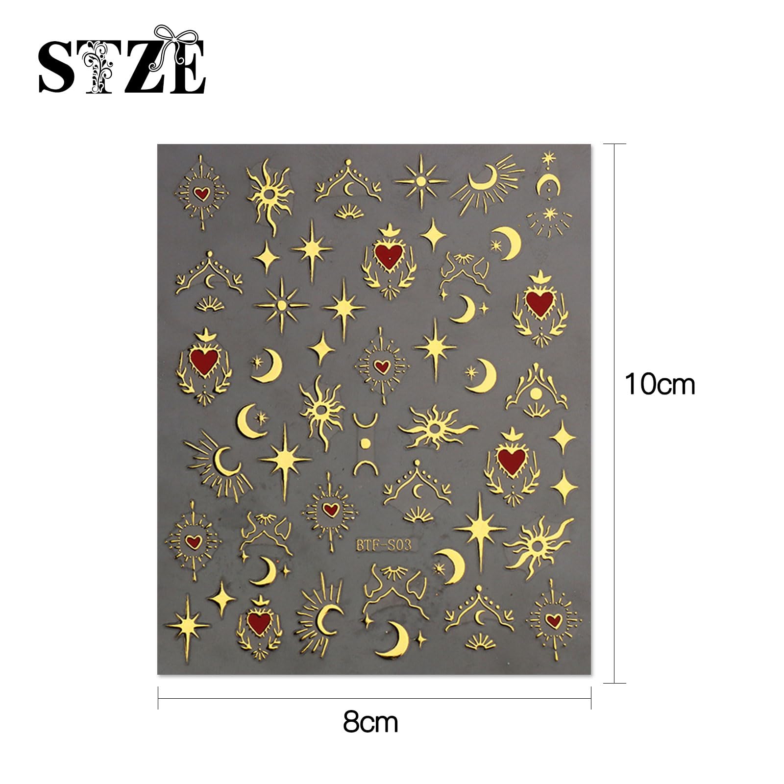 JMEOWIO diseños Luna Estrella, añade brillo sutil a uñas naturales.