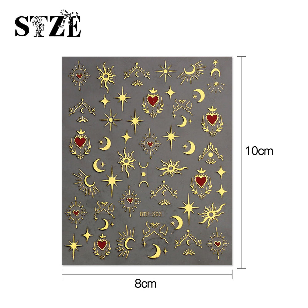 JMEOWIO diseños Luna Estrella, añade brillo sutil a uñas naturales.