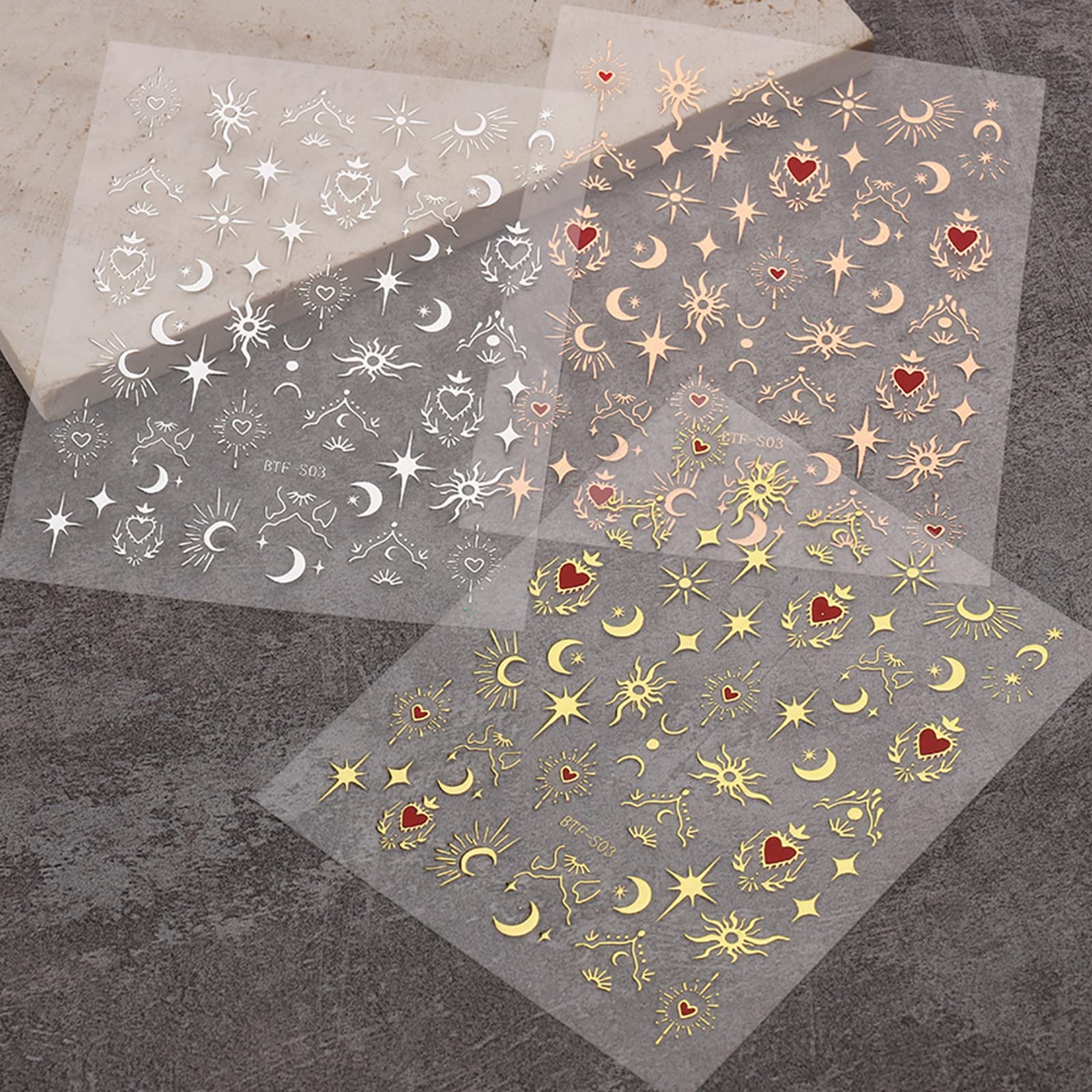 JMEOWIO pegatinas Luna Estrella, opciones de bricolaje para decorar uñas.