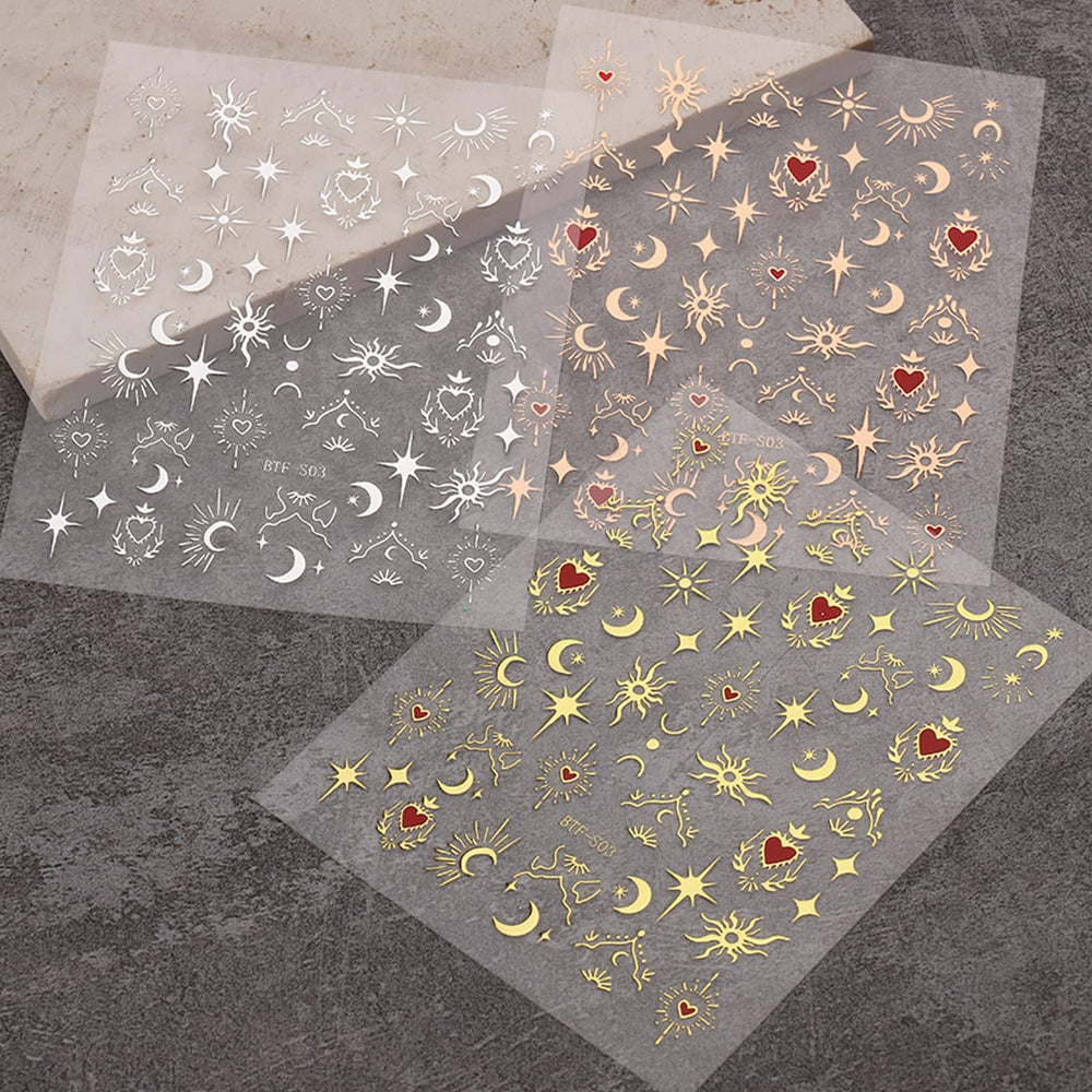 JMEOWIO pegatinas Luna Estrella, opciones de bricolaje para decorar uñas.