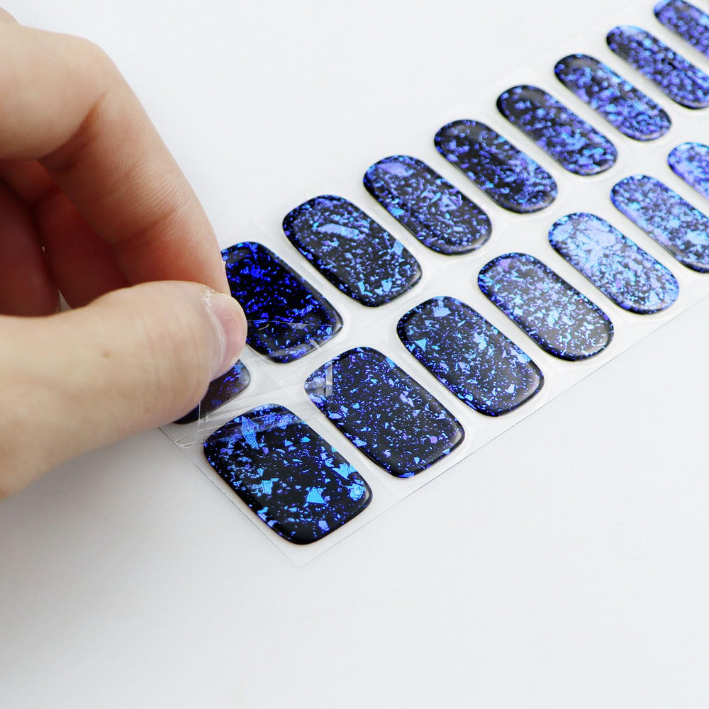 JMEOWIO pegatinas de gel azul oscuro, curado con luz ultravioleta y led, acabado brillante