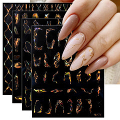 jmeowio: uñas con diseño mármol de 9 hojas para acabado elegante y rápido