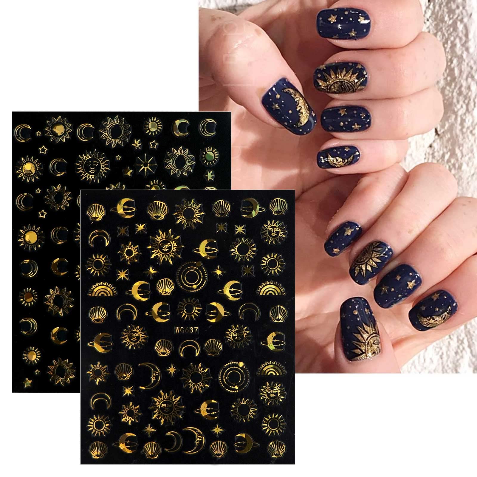 JMEOWIO: diseños coloridos en uñas con acabado brillante.