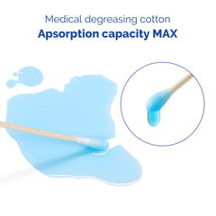 Algodón suave y absorbente JMU, ideal para limpieza precisa.